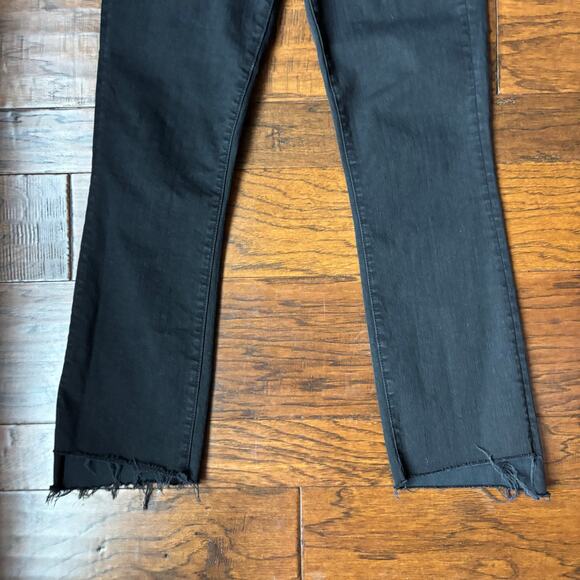 Mother Insider Crop Step Fray Jeans in Not Guilty Sz 28 Black - Picture 5 of 13